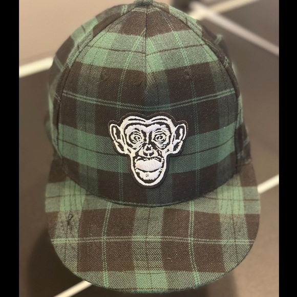 Monkey Sport Embroidered Plaid Baseball hat - Picture 1 of 6